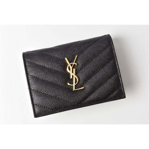 Saint Laurent Case Wallet Paris Monogram Black Card Mini - Picture 1 of 12